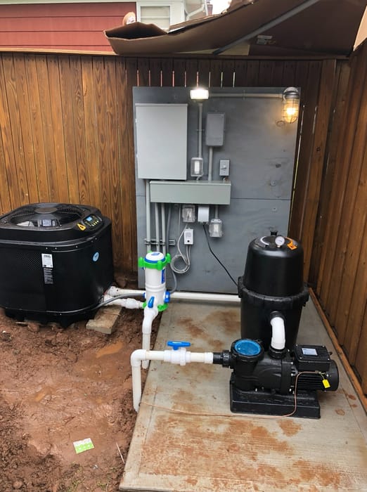 Pool equipment electrical installation